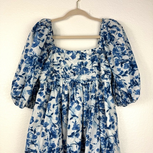 Abercrombie & Fitch Emerson Poplin Puff Sleeve floral Mini Dress size M - Picture 4 of 10